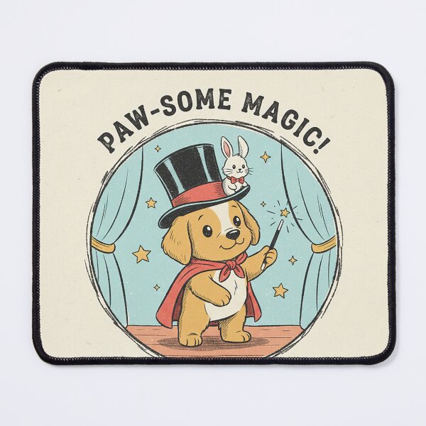 Item preview, Paw-some Magic! - Cute Puppy Magician Vintage Cartoon designed and sold by VisualRotaStudio .