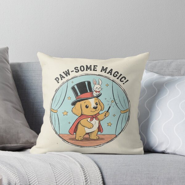 Item preview, Paw-some Magic! - Cute Puppy Magician Vintage Cartoon designed and sold by VisualRotaStudio .