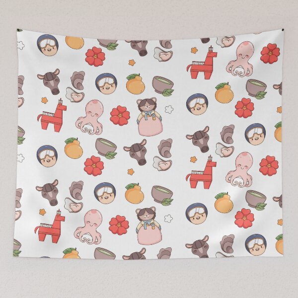 Item preview, Jeju island traditional cartoon elements set designed and sold by Nicoandtheblood.