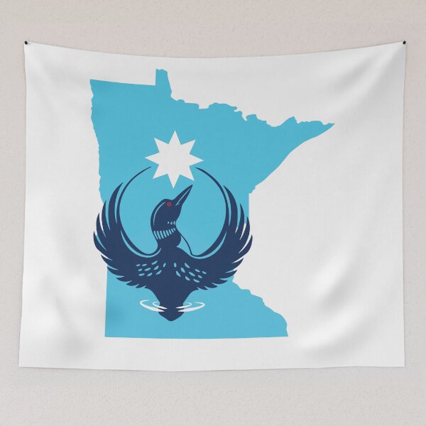 Item preview, MN Loon Rising - with light blue MN designed and sold by A-Rose-Design.