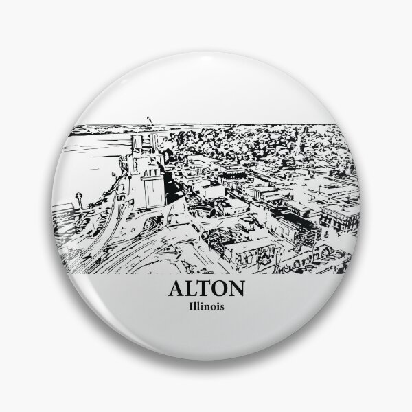 Item preview, Alton IL - Ink Cityscape Illustration designed and sold by Lakeric Cityscapes.