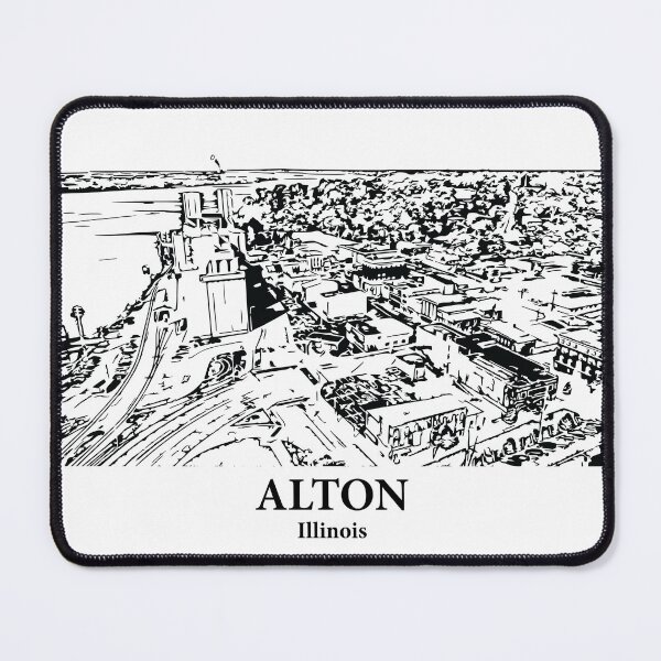Item preview, Alton IL - Ink Cityscape Illustration designed and sold by Lakeric Cityscapes.