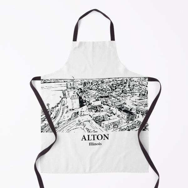 Item preview, Alton IL - Ink Cityscape Illustration designed and sold by Lakeric Cityscapes.