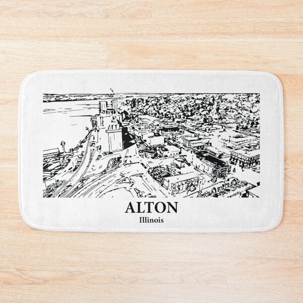 Item preview, Alton IL - Ink Cityscape Illustration designed and sold by Lakeric Cityscapes.