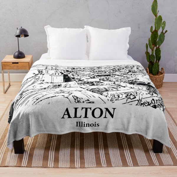 Item preview, Alton IL - Ink Cityscape Illustration designed and sold by Lakeric Cityscapes.