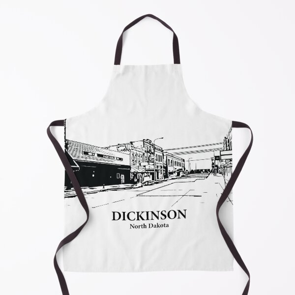 Item preview, Dickinson ND - Ink Cityscape Illustration designed and sold by Lakeric Cityscapes.