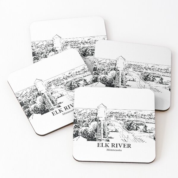Item preview, Elk River MN - Ink Cityscape Illustration designed and sold by Lakeric Cityscapes.