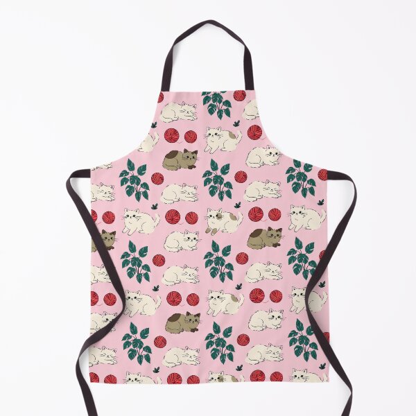 Item preview, White Cute Cat Playing Seamless Pattern Playful Nursery and Botanical Theme designed and sold by FRH Design ⭐⭐⭐⭐⭐.