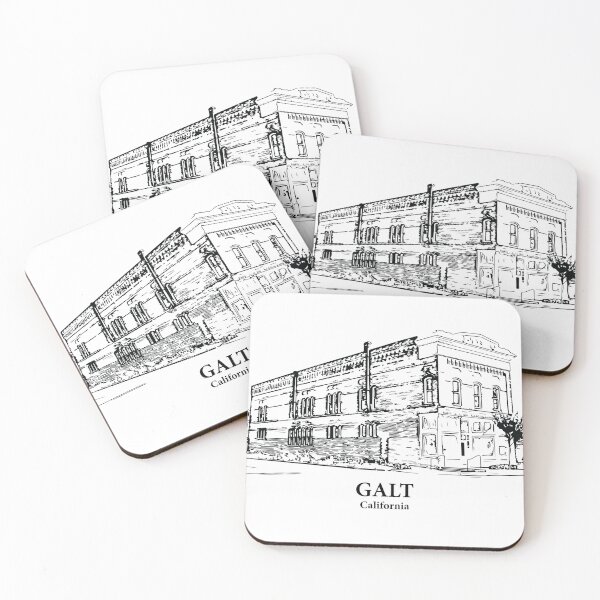 Item preview, Galt CA - Ink Cityscape Illustration designed and sold by Lakeric Cityscapes.