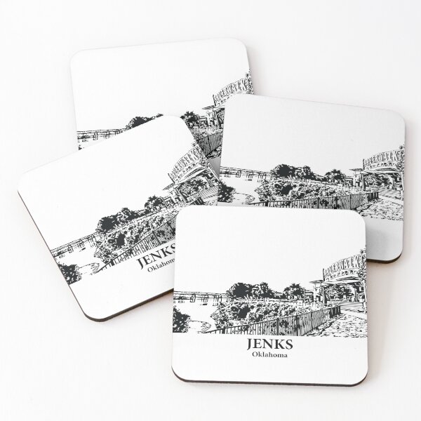 Item preview, Jenks OK - Ink Cityscape Illustration designed and sold by Lakeric.