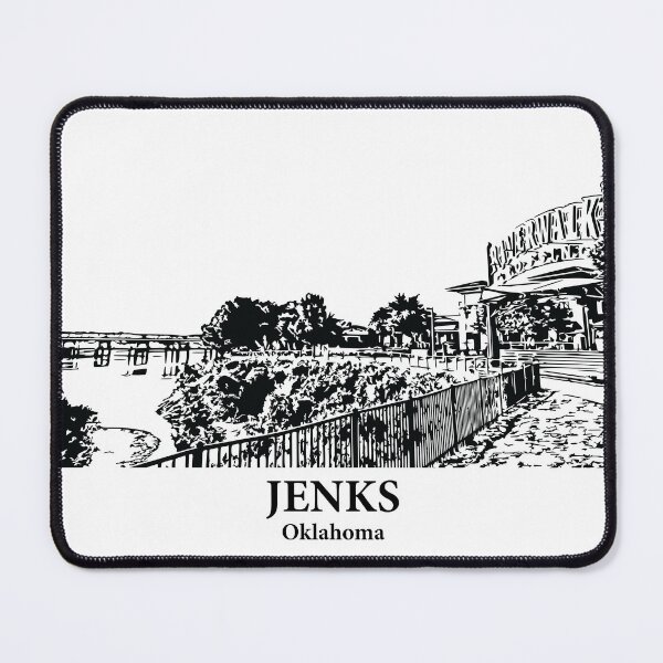 Item preview, Jenks OK - Ink Cityscape Illustration designed and sold by Lakeric.