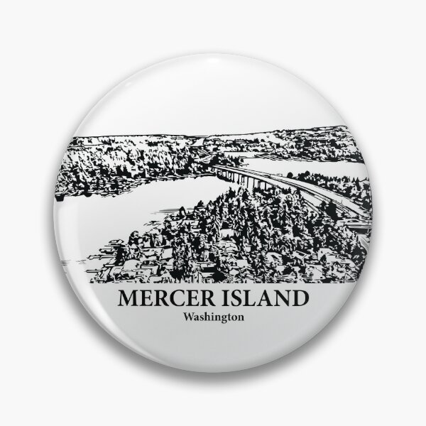 Item preview, Mercer Island WA - Ink Cityscape Illustration designed and sold by Lakeric Cityscapes.