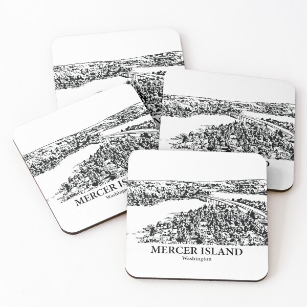 Item preview, Mercer Island WA - Ink Cityscape Illustration designed and sold by Lakeric Cityscapes.