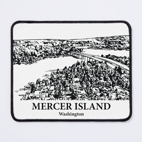 Item preview, Mercer Island WA - Ink Cityscape Illustration designed and sold by Lakeric Cityscapes.