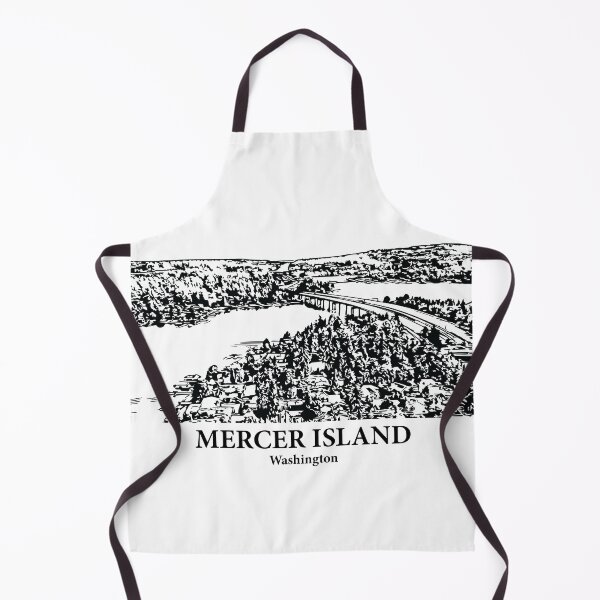 Item preview, Mercer Island WA - Ink Cityscape Illustration designed and sold by Lakeric Cityscapes.