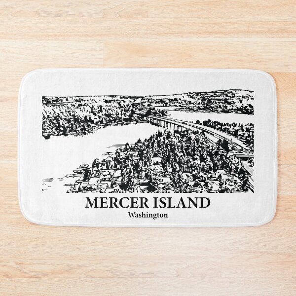 Item preview, Mercer Island WA - Ink Cityscape Illustration designed and sold by Lakeric Cityscapes.