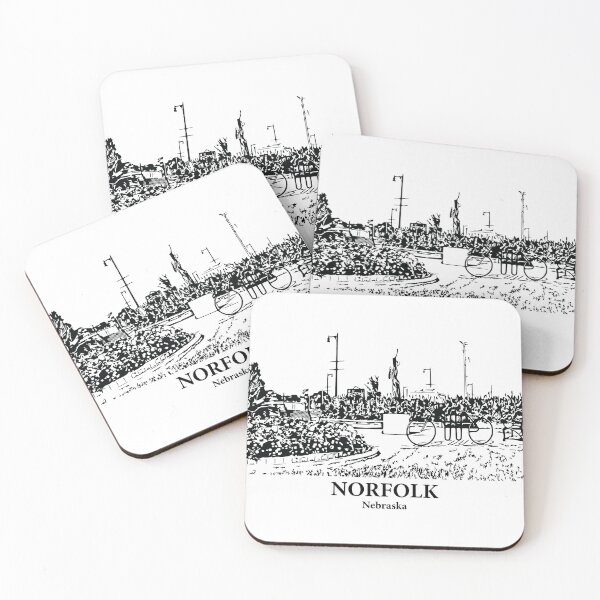 Item preview, Norfolk NE - Ink Cityscape Illustration designed and sold by Lakeric Cityscapes.