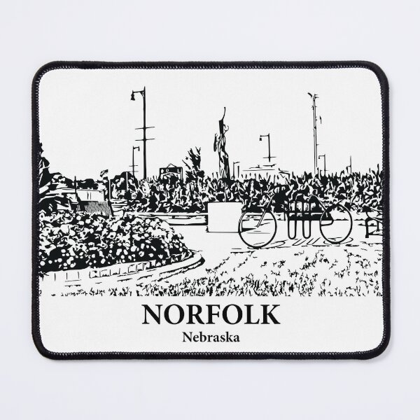 Item preview, Norfolk NE - Ink Cityscape Illustration designed and sold by Lakeric.