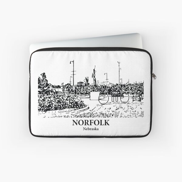 Item preview, Norfolk NE - Ink Cityscape Illustration designed and sold by Lakeric.