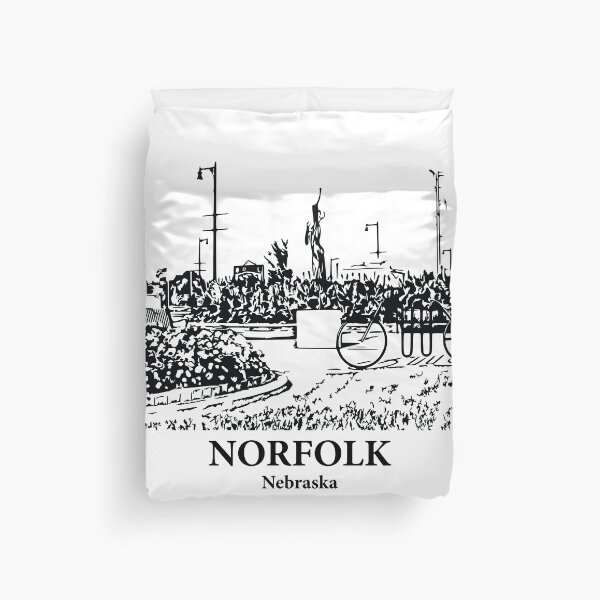 Item preview, Norfolk NE - Ink Cityscape Illustration designed and sold by Lakeric Cityscapes.