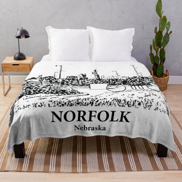 Item preview, Norfolk NE - Ink Cityscape Illustration designed and sold by Lakeric Cityscapes.