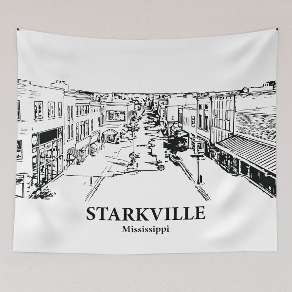 Item preview, Starkville MS - Ink Cityscape Illustration designed and sold by Lakeric Cityscapes.