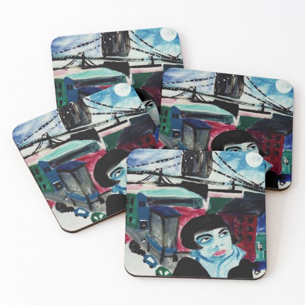 Item preview, Blue Girl Evening Reflections Watercolor Painting designed and sold by FindingFreebird.