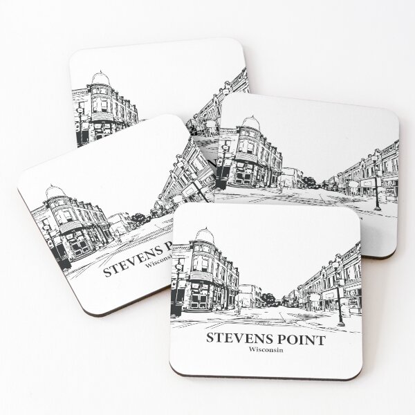 Item preview, Stevens Point WI - Ink Cityscape Illustration designed and sold by Lakeric Cityscapes.