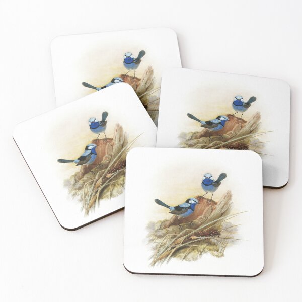 Item preview, Vintage Australian Watercolour - Splendid Fairy Wren Bird designed and sold by karwilberevivalcollection.