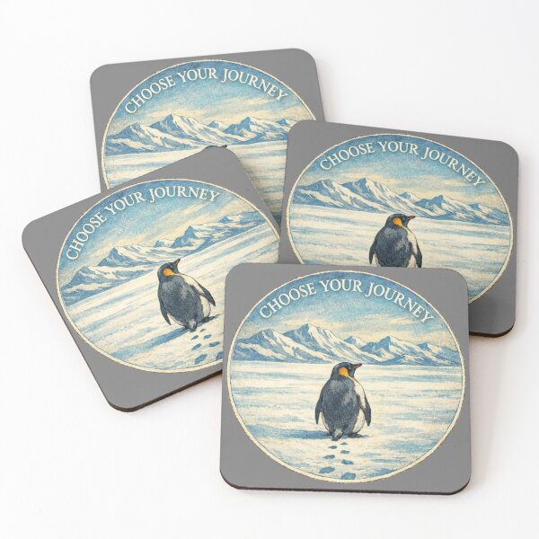 Item preview, The Lone Penguin — A Journey Beyond the Flock | Vintage Circular Illustration designed and sold by wanado.