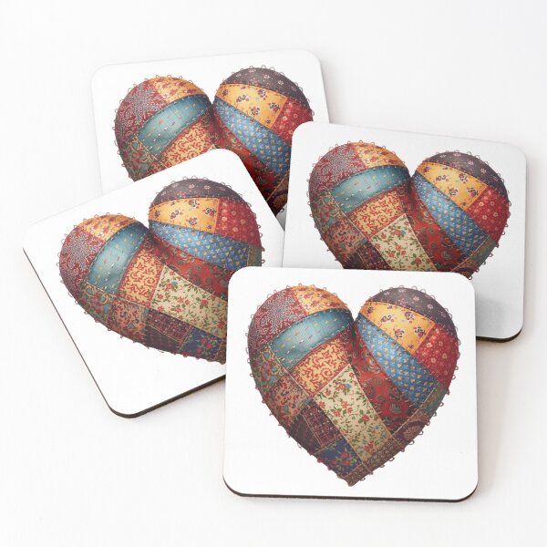 Item preview, Valentine Red Heart Love Sticker, Valentine Faux Patchwork Look Heart  designed and sold by colorleafz.