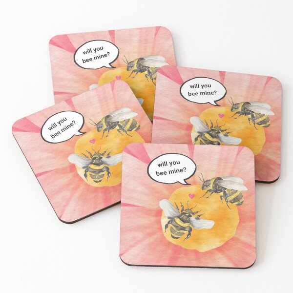 Item preview, Will You Bee Mine? | Cute Bee Valentine Pun Sticker designed and sold by ninainanutshell.