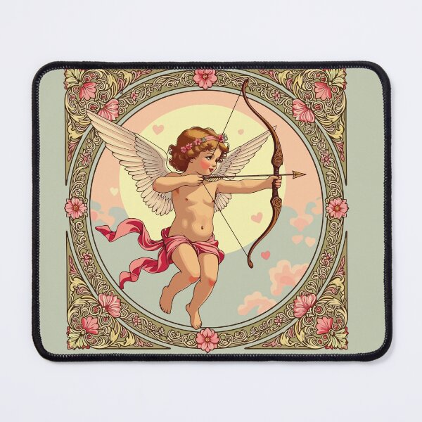 Item preview, Cherubic Figure With A Garland Of Tiny Red Flowers designed and sold by taiche.