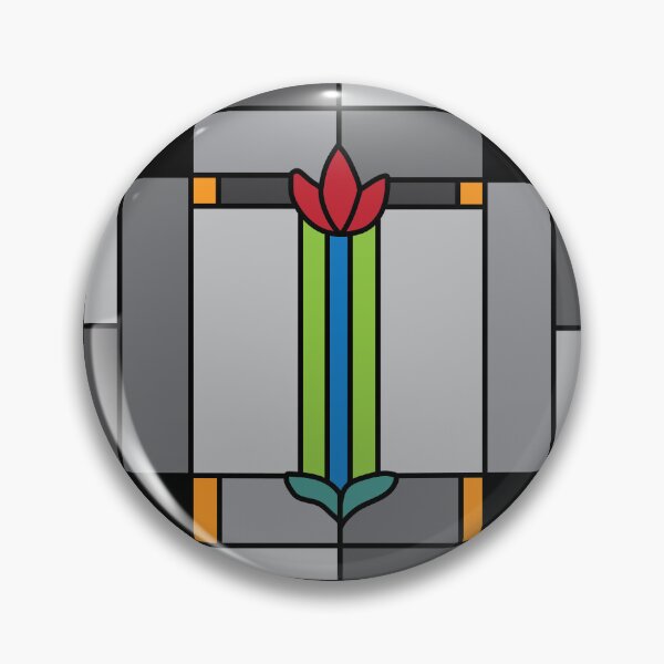 Item preview, Grays Accented Craftsman Tulip Stained Glass designed and sold by Digitalmyth's Designs.