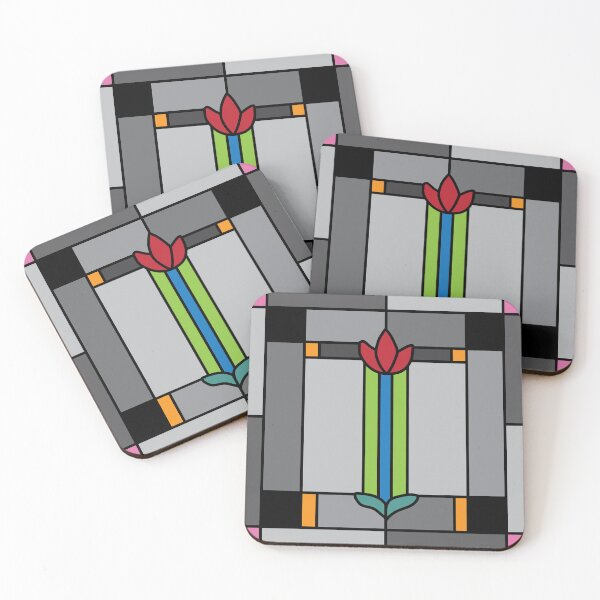Item preview, Grays Accented Craftsman Tulip Stained Glass designed and sold by Digitalmyth's Designs.