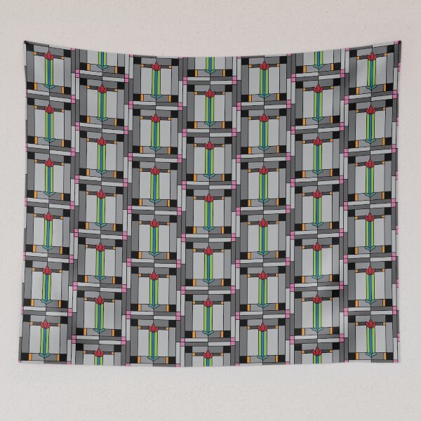 Item preview, Grays Accented Craftsman Tulip Stained Glass designed and sold by Digitalmyth's Designs.