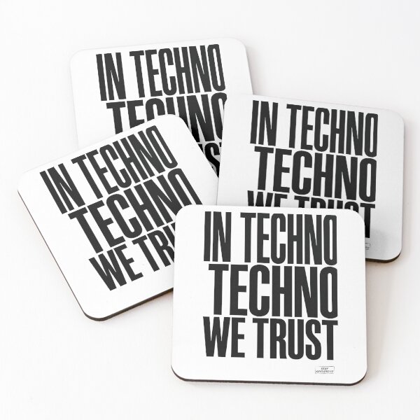 Item preview, In Techno We Trust Bold Brutalist Typography designed and sold by RaveNamaste.