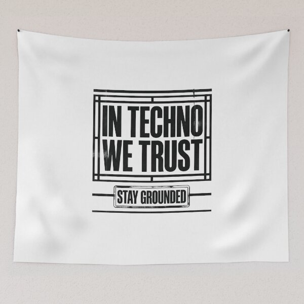Item preview, In Techno We Trust Industrial Geometric Framed designed and sold by RaveNamaste.
