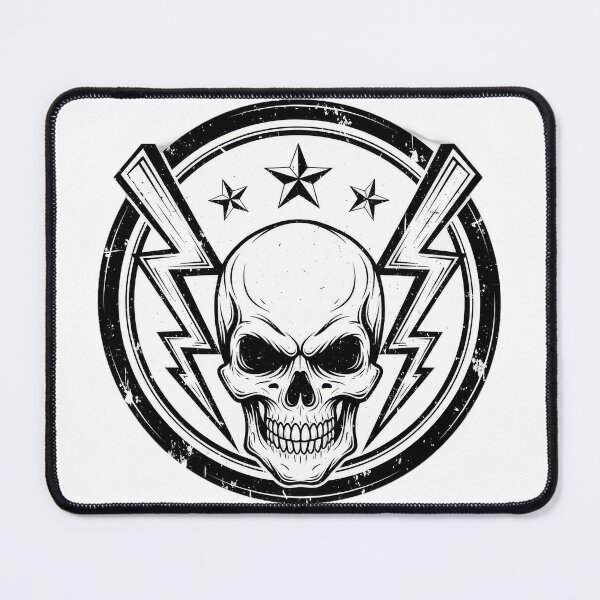 Item preview, Gothic skull emblem surrounded by stars and lightning bolts designed and sold by VerizalShop.