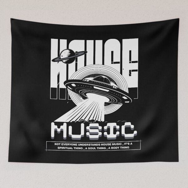 Item preview, HOUSE MUSIC  - UFO House (White) designed and sold by Discothreadz.