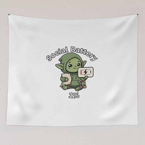 Item preview, Social Battery Goblin Nap Time designed and sold by Goblin And Company.