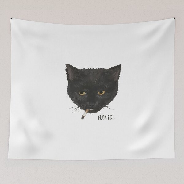 Item preview, Fuck ICE Smoking Cat Y2K designed and sold by HeatherCWolf.