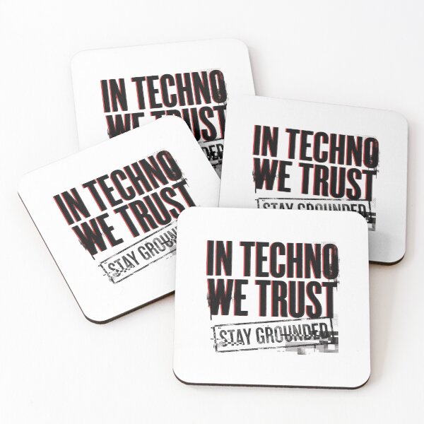 Item preview, In Techno We Trust Red Black Glitch Distortion designed and sold by RaveNamaste.