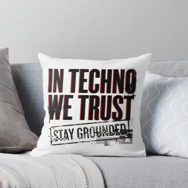 Item preview, In Techno We Trust Red Black Glitch Distortion designed and sold by RaveNamaste.