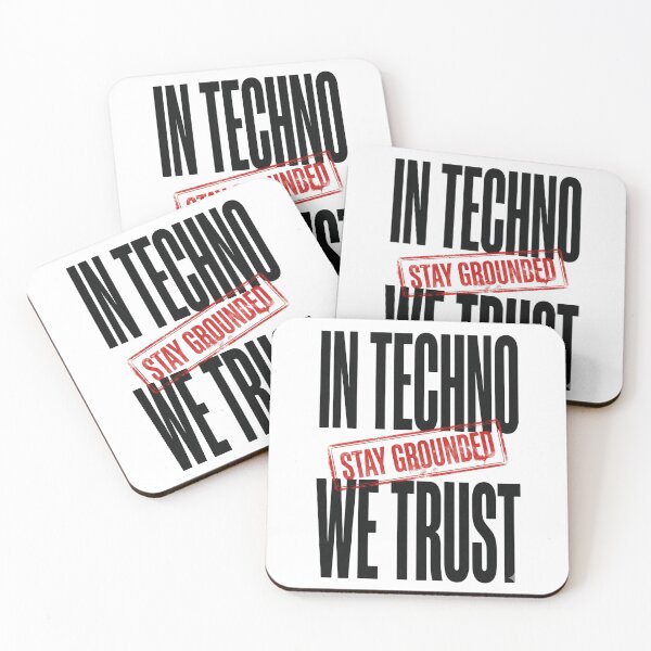 Item preview, In Techno We Trust Red Rubber Stamp Overlay designed and sold by RaveNamaste.