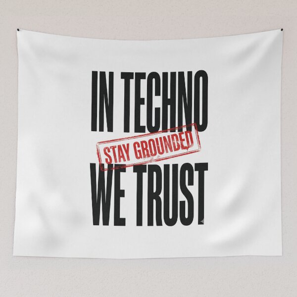 Item preview, In Techno We Trust Red Rubber Stamp Overlay designed and sold by RaveNamaste.