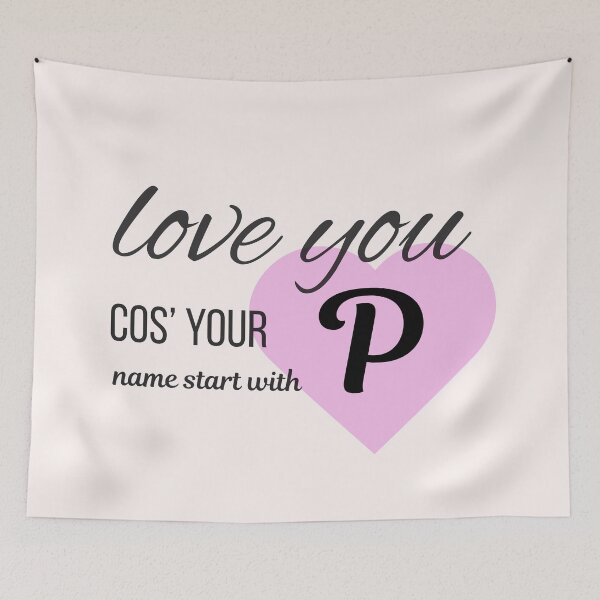 Item preview, Love You Cos Your Name Starts With P Initial Monogram designed and sold by Nordic Echo.