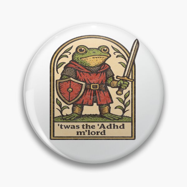 Item preview, Funny T'was the 'ADHD M'Lord Medieval Knight Frog tsim designed and sold by TynesDesign.