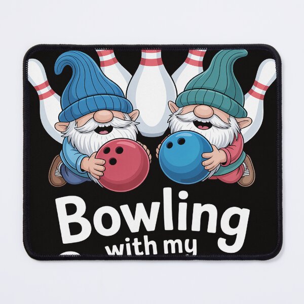 Item preview, Bowler Couple With Mini Bowling Pins Bowling With My Gnomies designed and sold by PattonJillian.