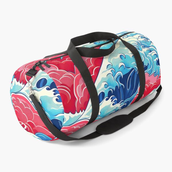 Item preview, Red and Blue Japanese-Style Crashing Waves Abstract designed and sold by DEC02.